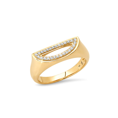 Chunky Initial Diamond Stacking Ring