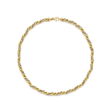 Two Tone Twisted Gold Rope Chain Necklace