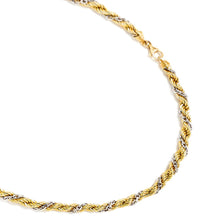 Two Tone Twisted Gold Rope Chain Necklace