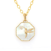 Double Sided Colibri Dragonfly Tablet Pendant