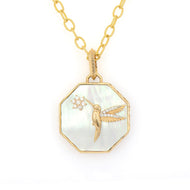 Double Sided Colibri Dragonfly Tablet Pendant - pendant only