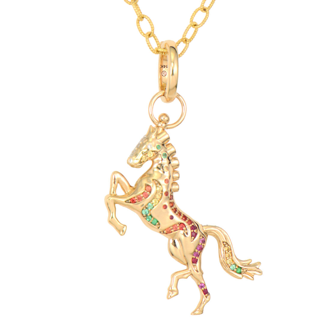 Double Sided Fire Horse Pendant