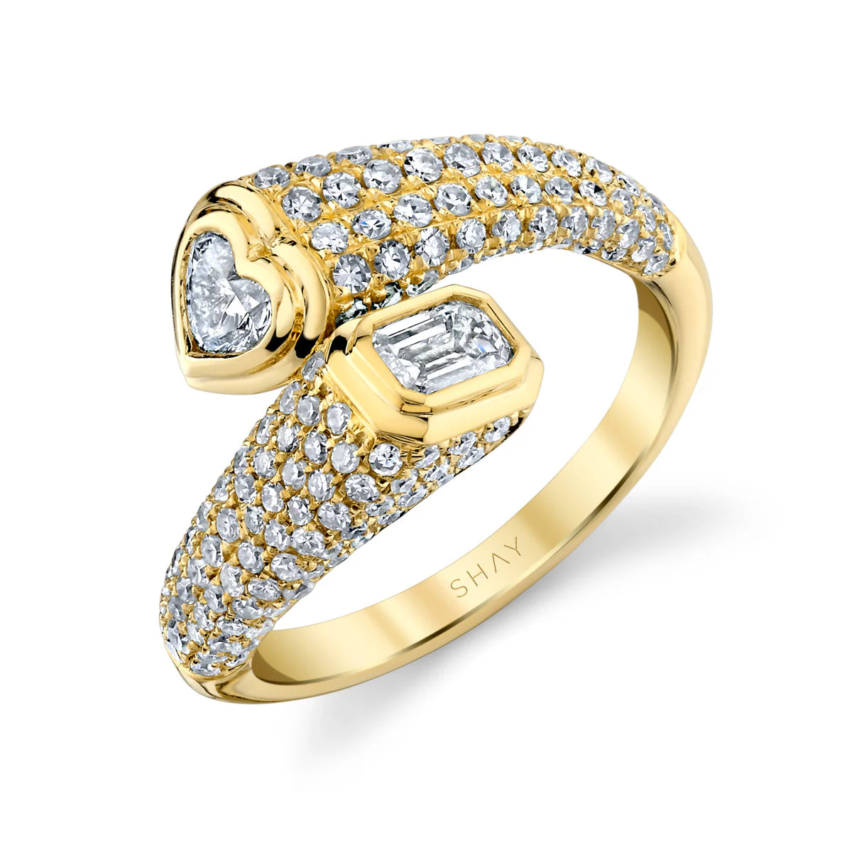 Diamond Pave Bypass Pinky Ring