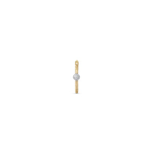 Satin Gold & Diamond Ball Nano Hoop Earring