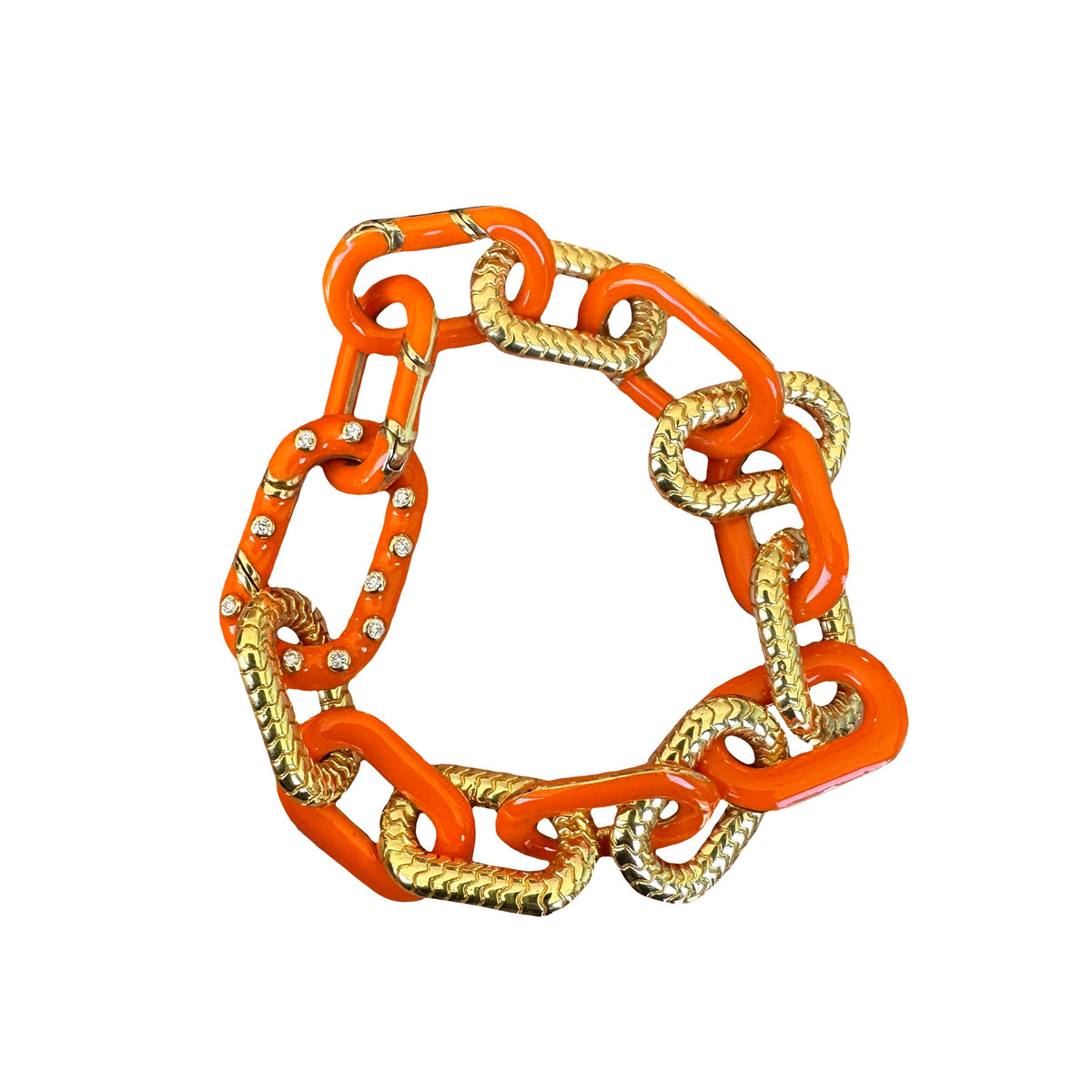 The Elizabeth Two Tone Enamel Chain Bracelet