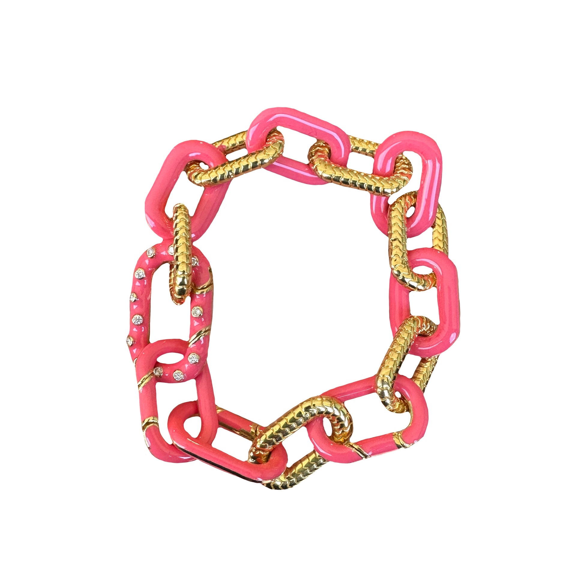 The Elizabeth Two Tone Enamel Chain Bracelet