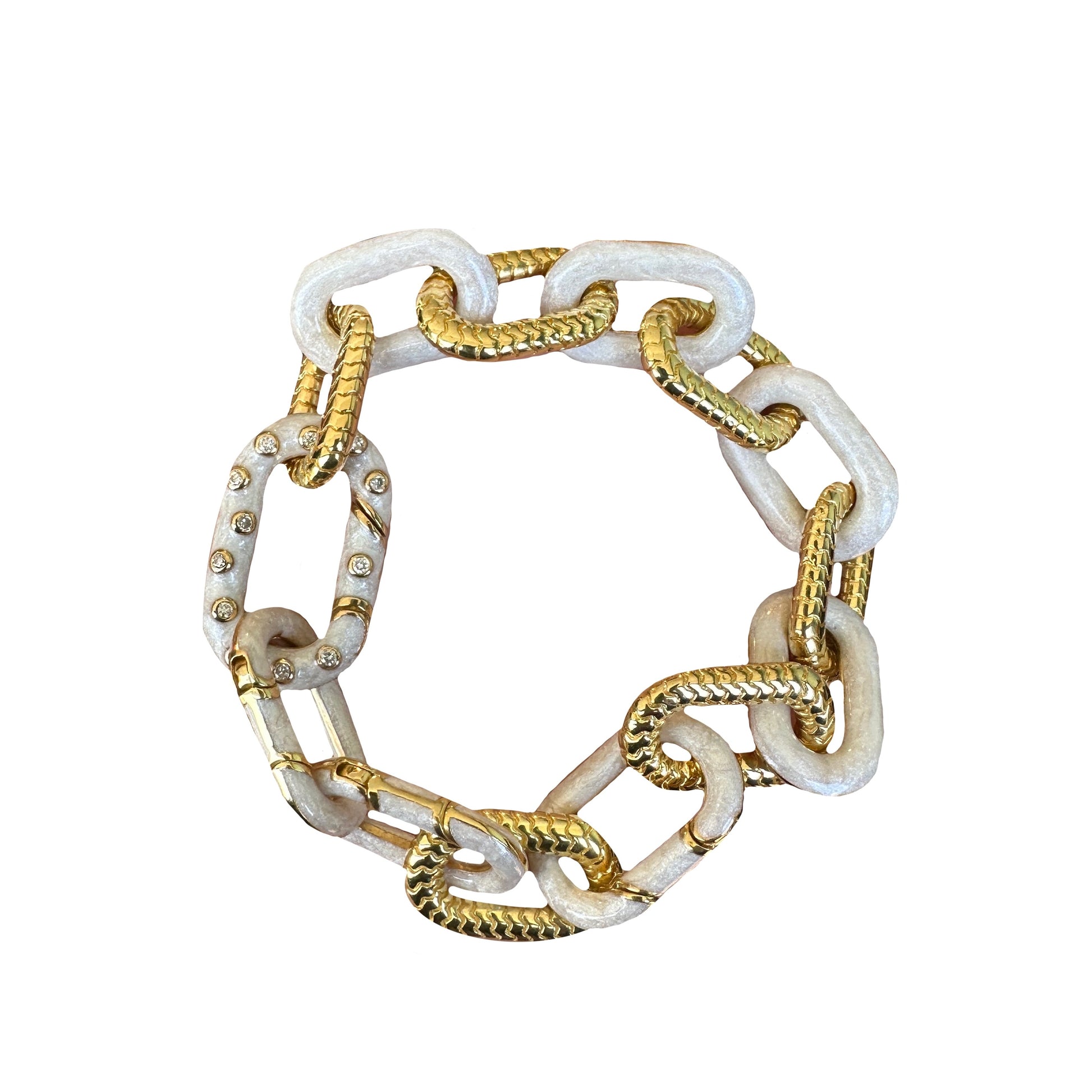 The Elizabeth Two Tone Enamel Chain Bracelet