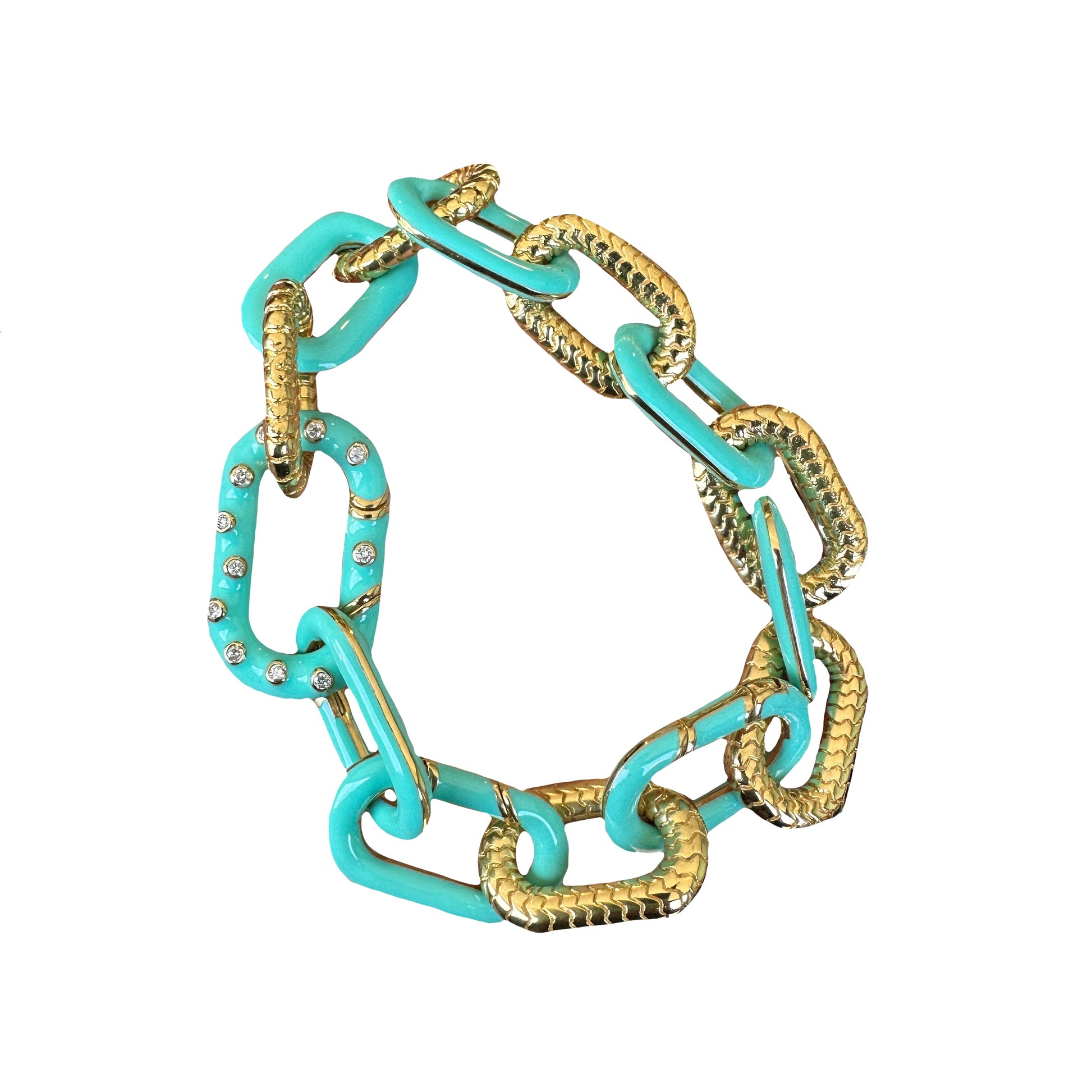 The Elizabeth Two Tone Enamel Chain Bracelet