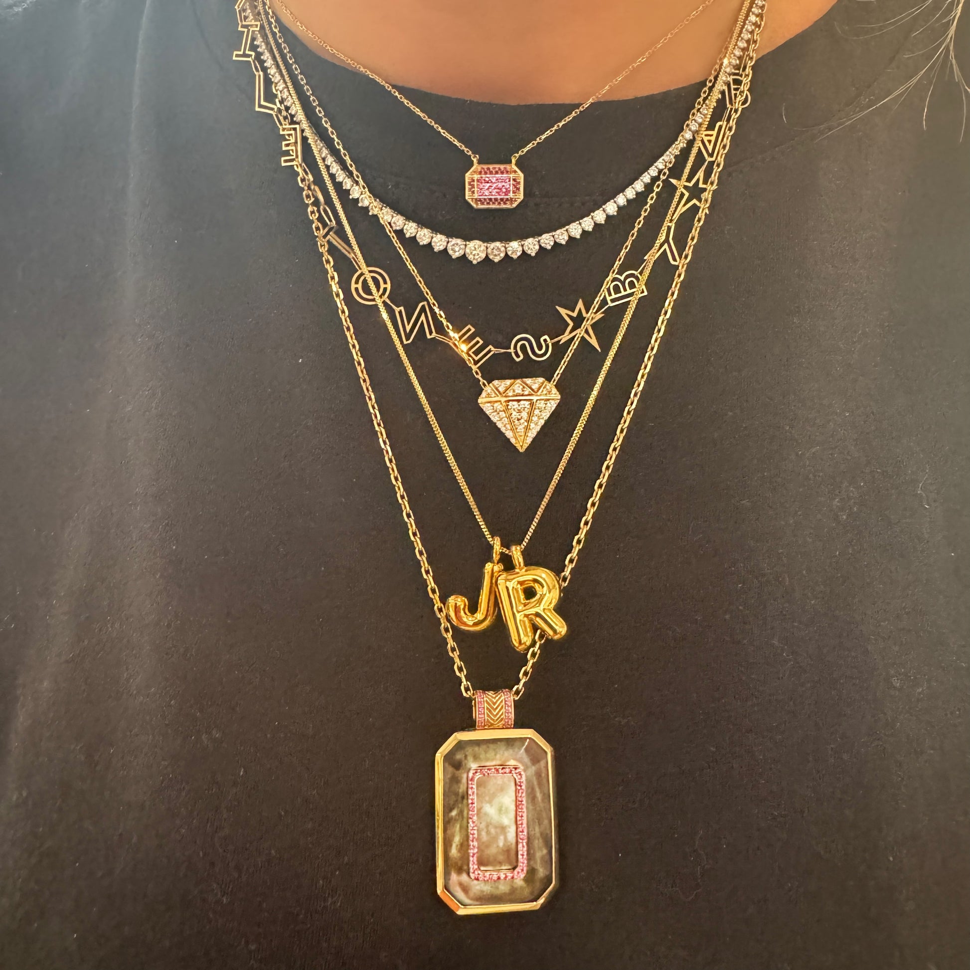 Spark Emerald Cut Gemstone Pendant Necklace