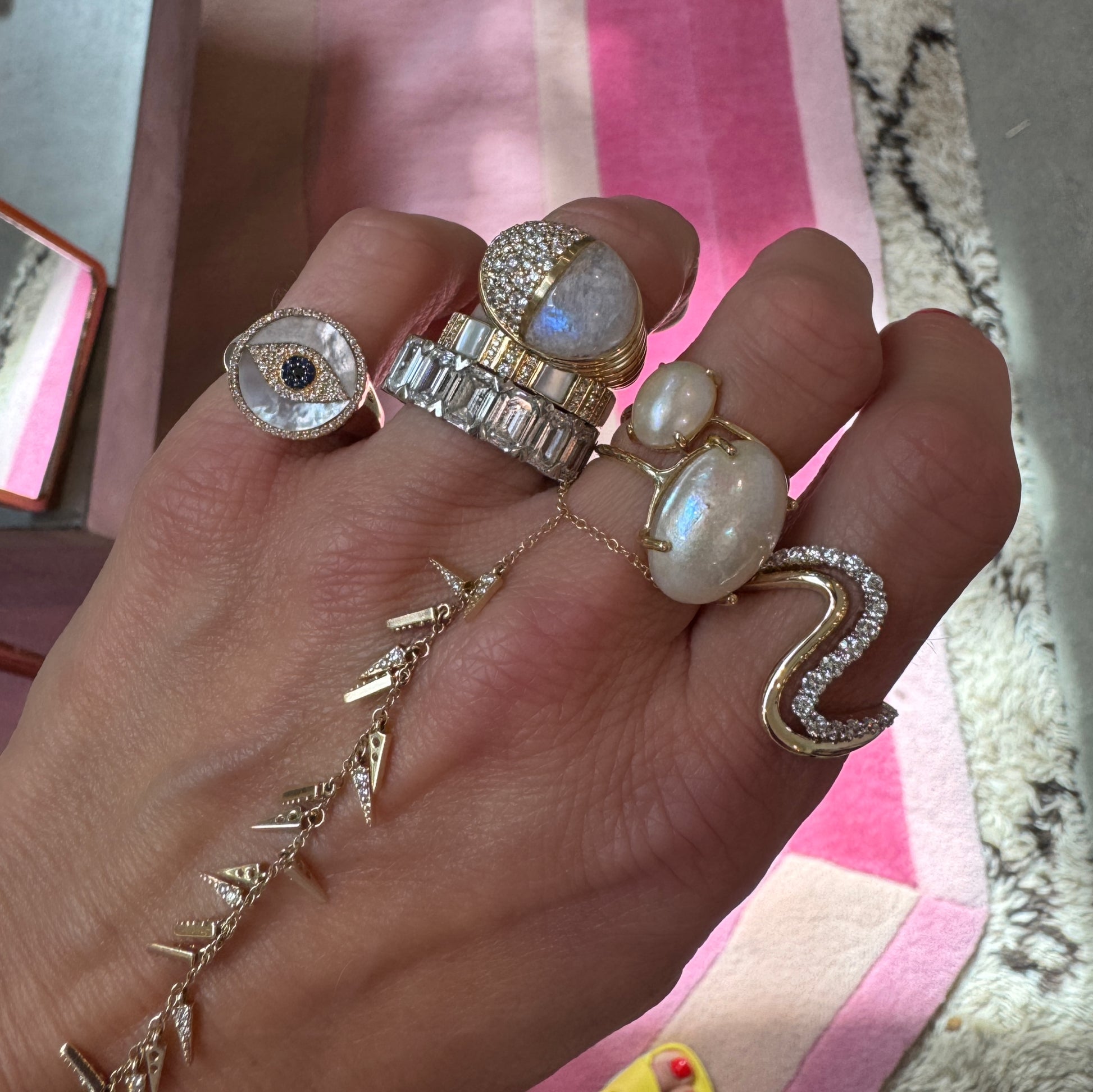 Found Cap Gemstone Cocktail Ring