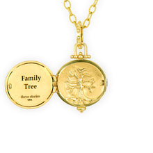 Family Tree Azurite Locket Pendant