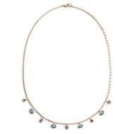 Cool Mix Gemstone Garland Necklace
