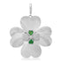 Jumbo Emerald & Diamond Fluted Clover Charm Pendant