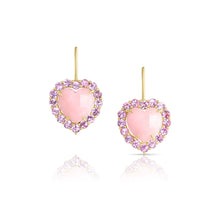 Pink Opal & Pink Sapphire Dolly Heart Drop Earrings