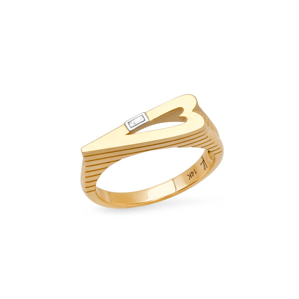 Exclusive MBAB x Helena Rose Classic Baguette Diamond Heart Stacking Ring