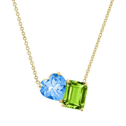 Tori Two Stone Gemstone Necklace