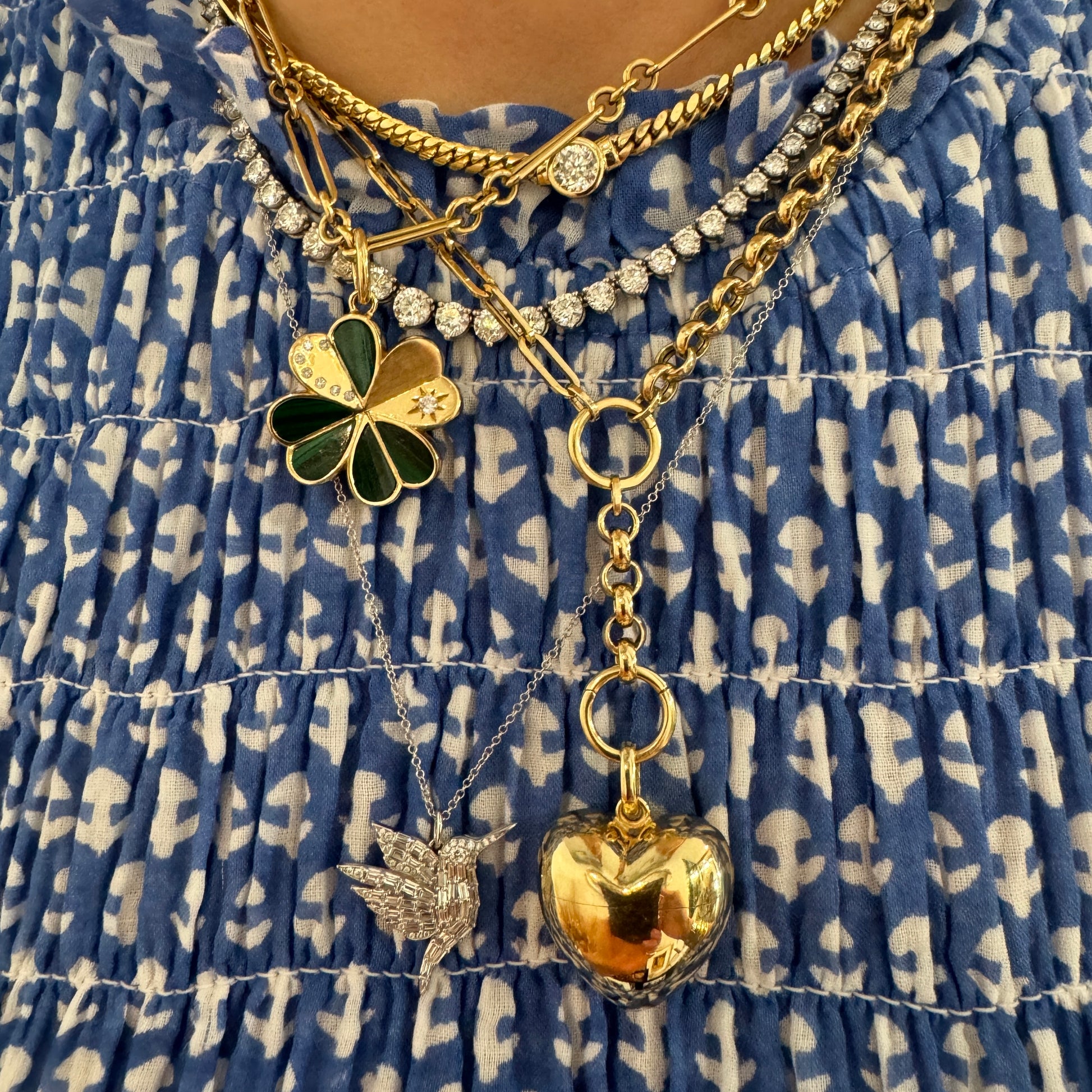 Big Gold Heart Locket Pendant
