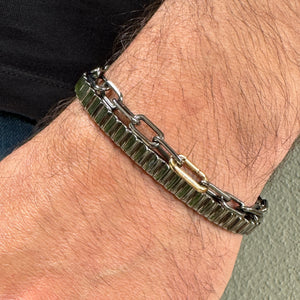 Saxon Chain Link Men's Bracelet with Elongated Clasp