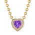 MAC Gemstone Heart & Diamond Halo Ball Chain Necklace