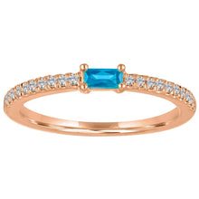 The Julia Birthstone Single Gemstone Baguette Stacking Ring