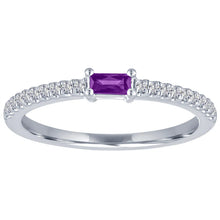 The Julia Birthstone Single Gemstone Baguette Stacking Ring