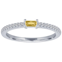 The Julia Birthstone Single Gemstone Baguette Stacking Ring