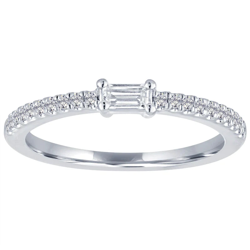The Julia Birthstone Single Gemstone Baguette Stacking Ring