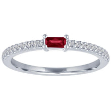 The Julia Birthstone Single Gemstone Baguette Stacking Ring