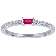 The Julia Birthstone Single Gemstone Baguette Stacking Ring