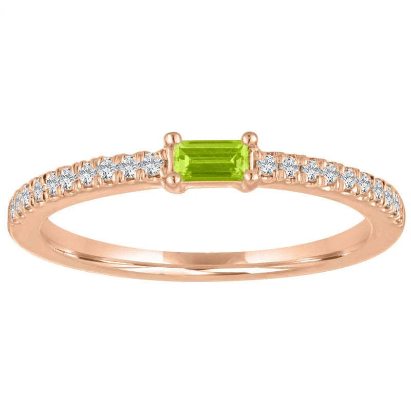 The Julia Birthstone Single Gemstone Baguette Stacking Ring