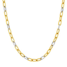 Two Tone High Polish & Twisted Link Gold Chain Necklace