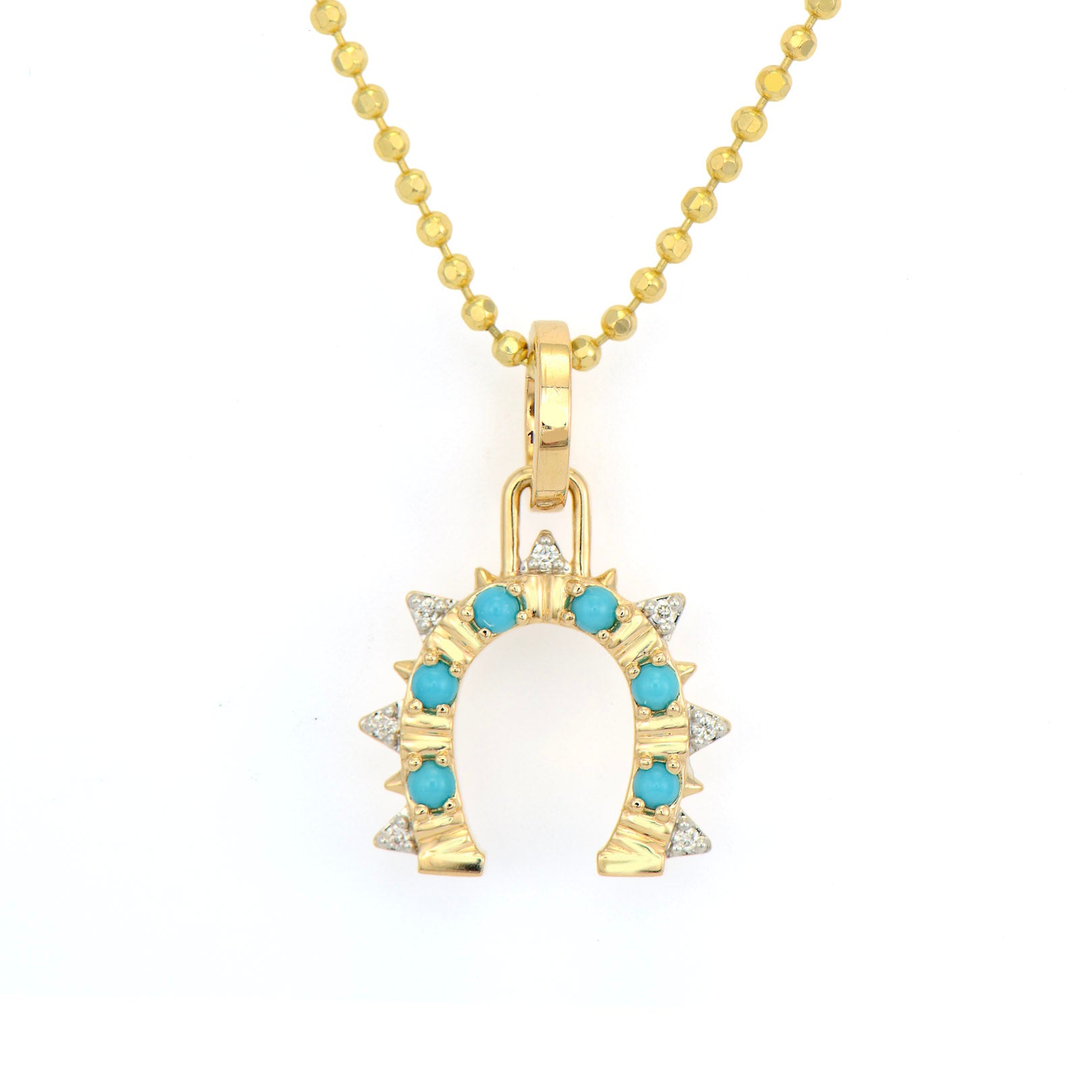 Lucky Charm Turquoise Horseshoe Pendant