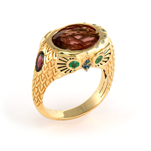 Tourmaline Double-Sided Night Owl Ring