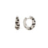 Small or Large Black & White Diamond Zebra Huggie Hoop Earrings