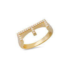 Chunky Initial Diamond Stacking Ring