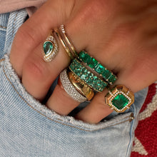Saturated Oval Gemstone & Diamond Stacking Ring