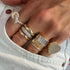 Large Baguette Purple Garnet or White Topaz Stacker Ring