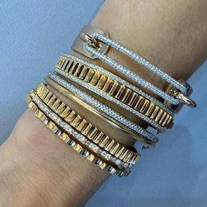 Thoby Gold & Diamond Tubular Bangle Bracelet