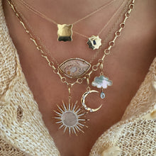 Sparkly Gemstone & Diamond Sunburst Charm Pendant