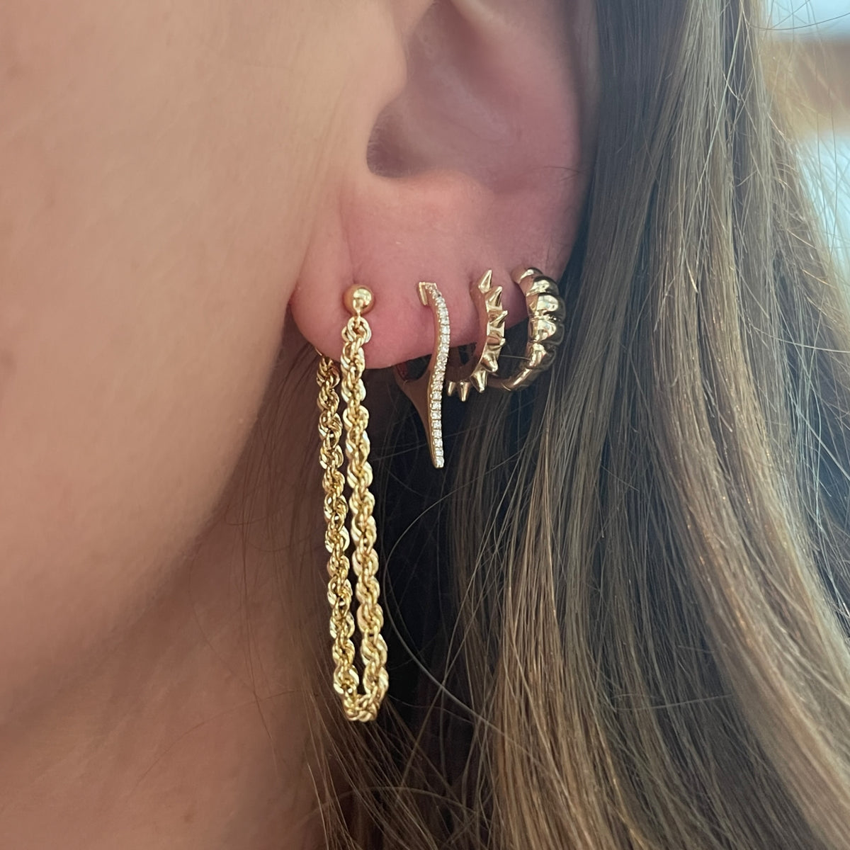 Puffy & Polished Gold Huggie Hoop Earrings – Milestones by Ashleigh Bergman