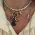 Pave Chubby Gemstone Heart Charm