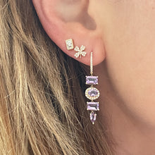 Amethyst & Diamond Drop Shapes Earrings