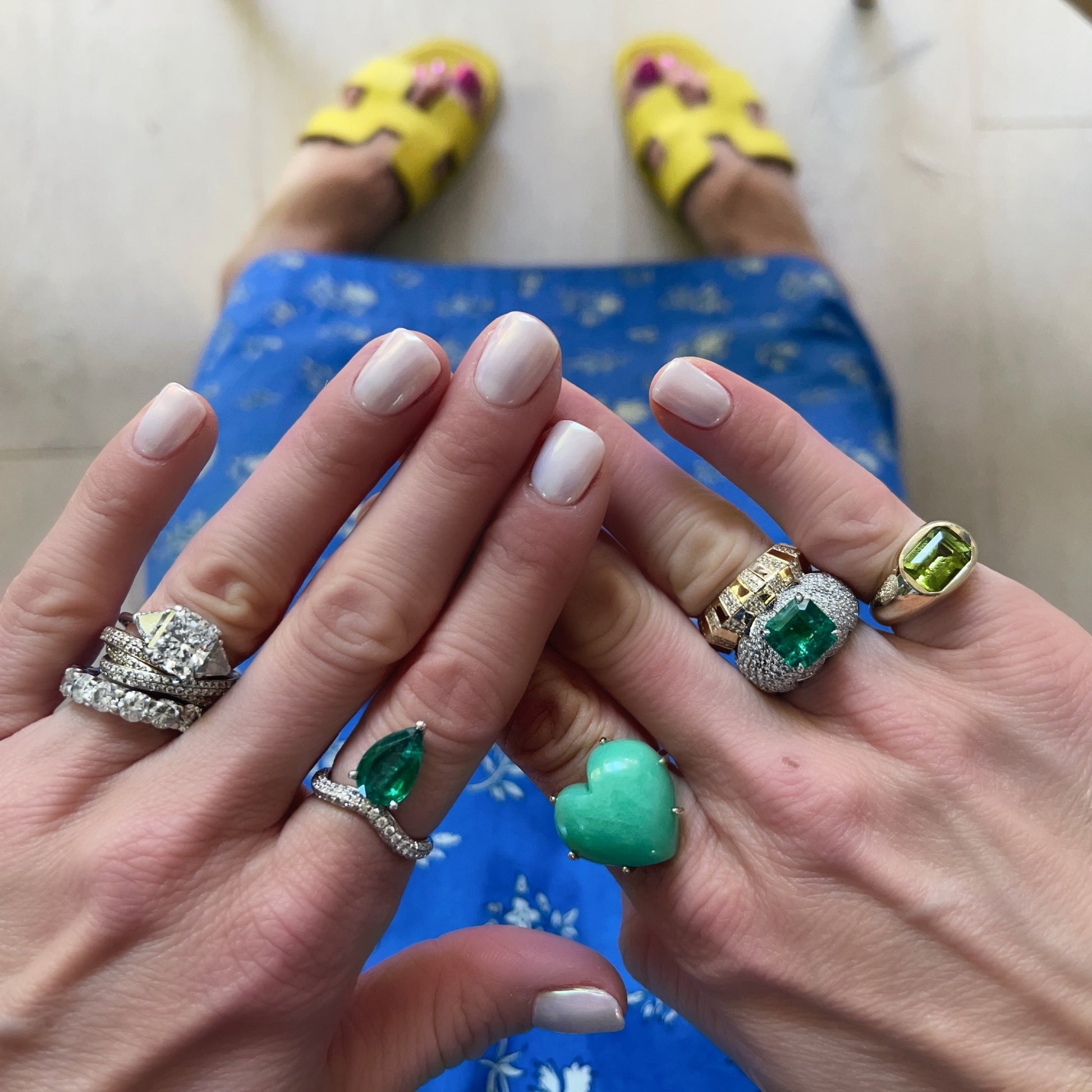 Precious Gemstone & Diamond Lotus Bombe Statement Ring
