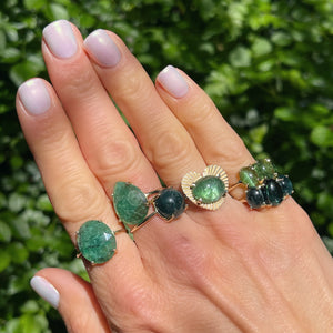 One of a Kind Oval Shape Emerald Ring