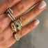 Domed Stacking Ring with Diamond Row