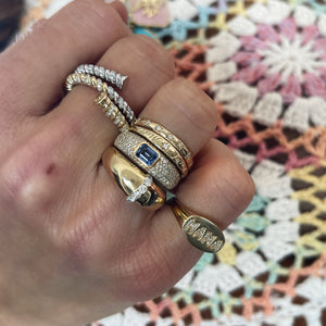 Bezel Set Gemstone & Diamond Stacking Ring – Milestones by Ashleigh Bergman