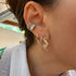 Small Enlightenment Equilibrium Baguette & Round Diamond Hoop Earrings