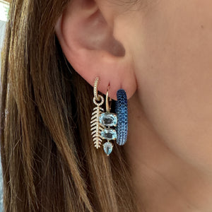 Blue Topaz Triple Drop Shape Earrings