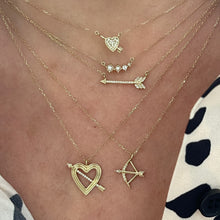 Open Pavé Diamond Heart & Arrow Necklace