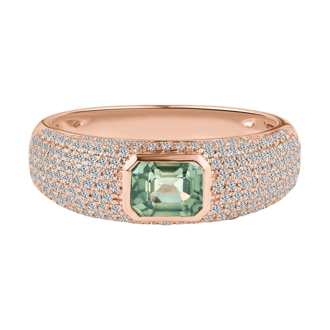 Bezel Set Gemstone & Diamond Stacking Ring